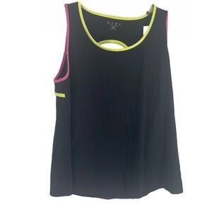 LIVI Soft Back-Detail Recycled Tank Black Multi Size 22-24 Women’s NWT workout